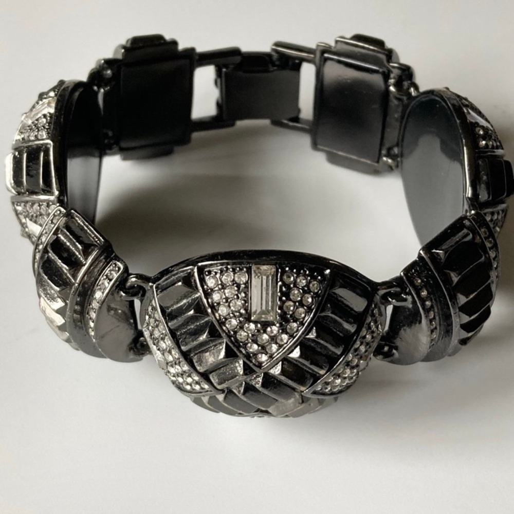 Givenchy limited edition Elegant Charcoal Bracelet with crystal Accents.